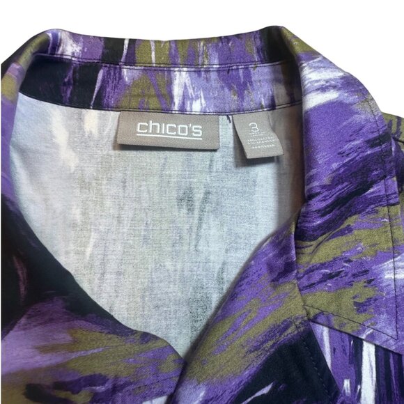 Chico’s Abstract Open Jacket Purple Size 3 Large NWOT - Picture 5 of 5